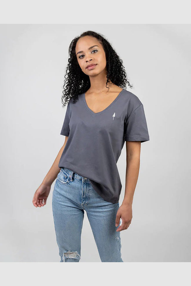 TreeShirt V-Neck Straight Fit Women T-Shirt Oberteile Woman NIKIN Clothing 