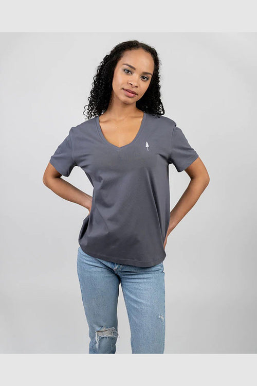 TreeShirt V-Neck Straight Fit Women T-Shirt Oberteile Woman NIKIN Clothing 